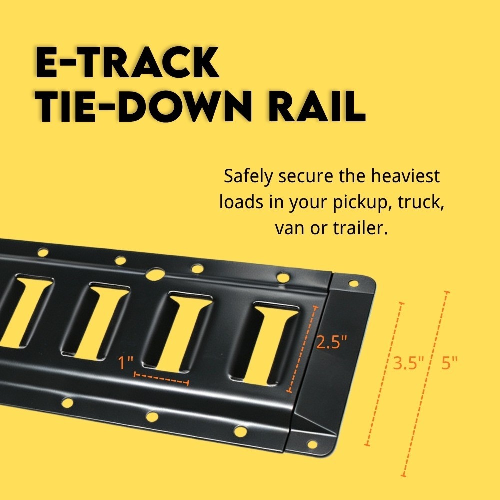 4PK 5' E Track Rails Tie-Down Kit for Enclosed Cargo Trailer Thickened Version