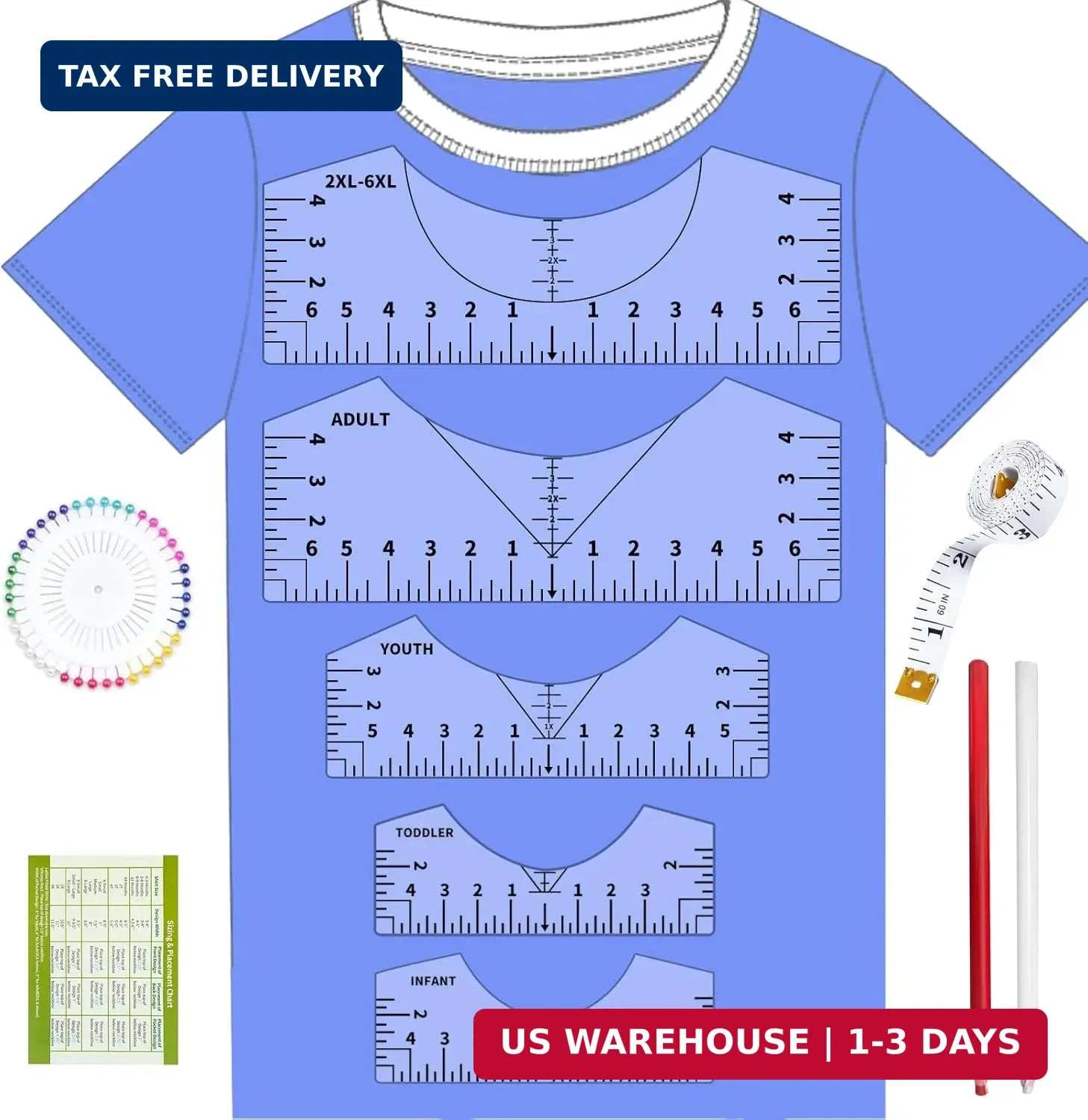 Tshirt Ruler Guide for Vinyl Alignment, T Shirt Rulers to Center Designs, PVC Me