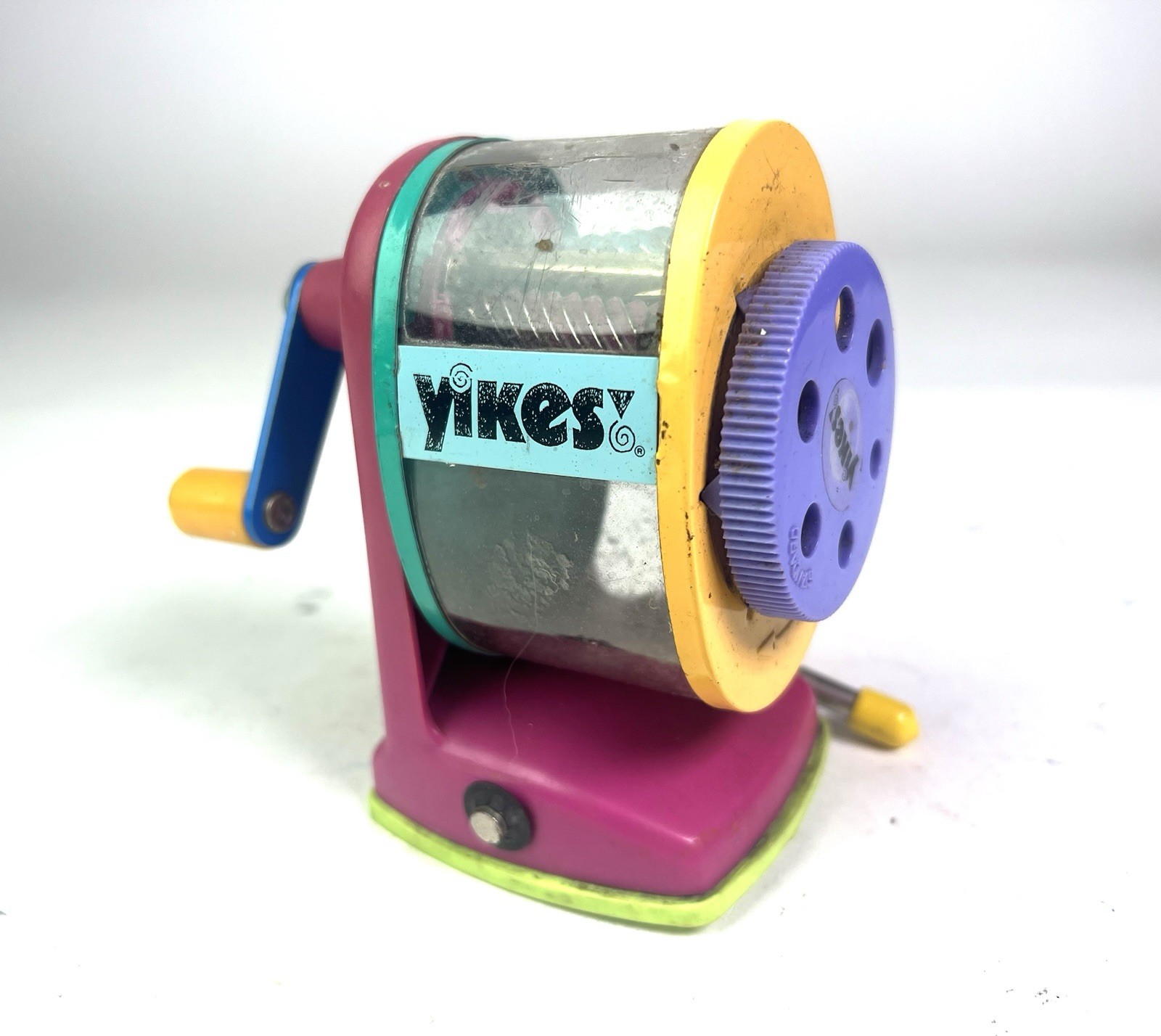 Vintage 90s Yikes Multicolor Design Pencil Sharpener Vtg 1990s Art School