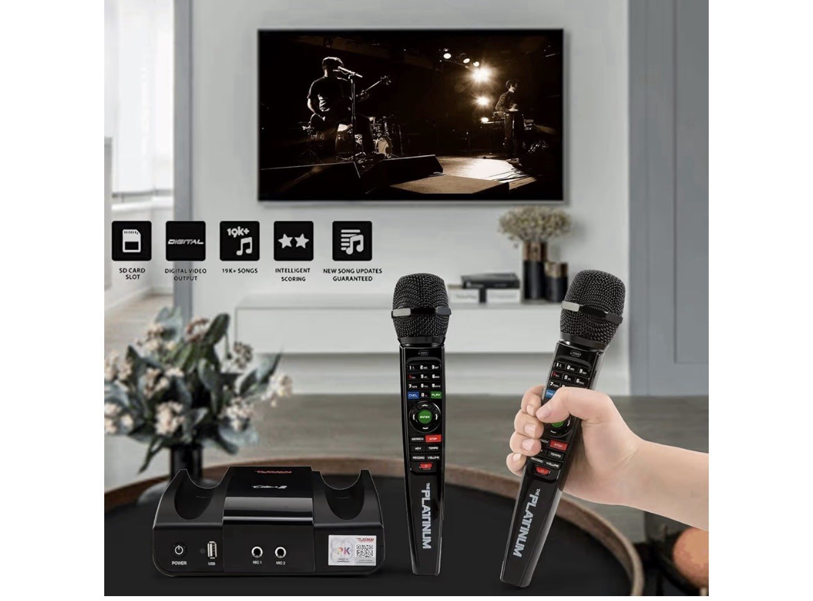 The Platinum Cello 2 karaoke machine for TV, adults and children, huge library o
