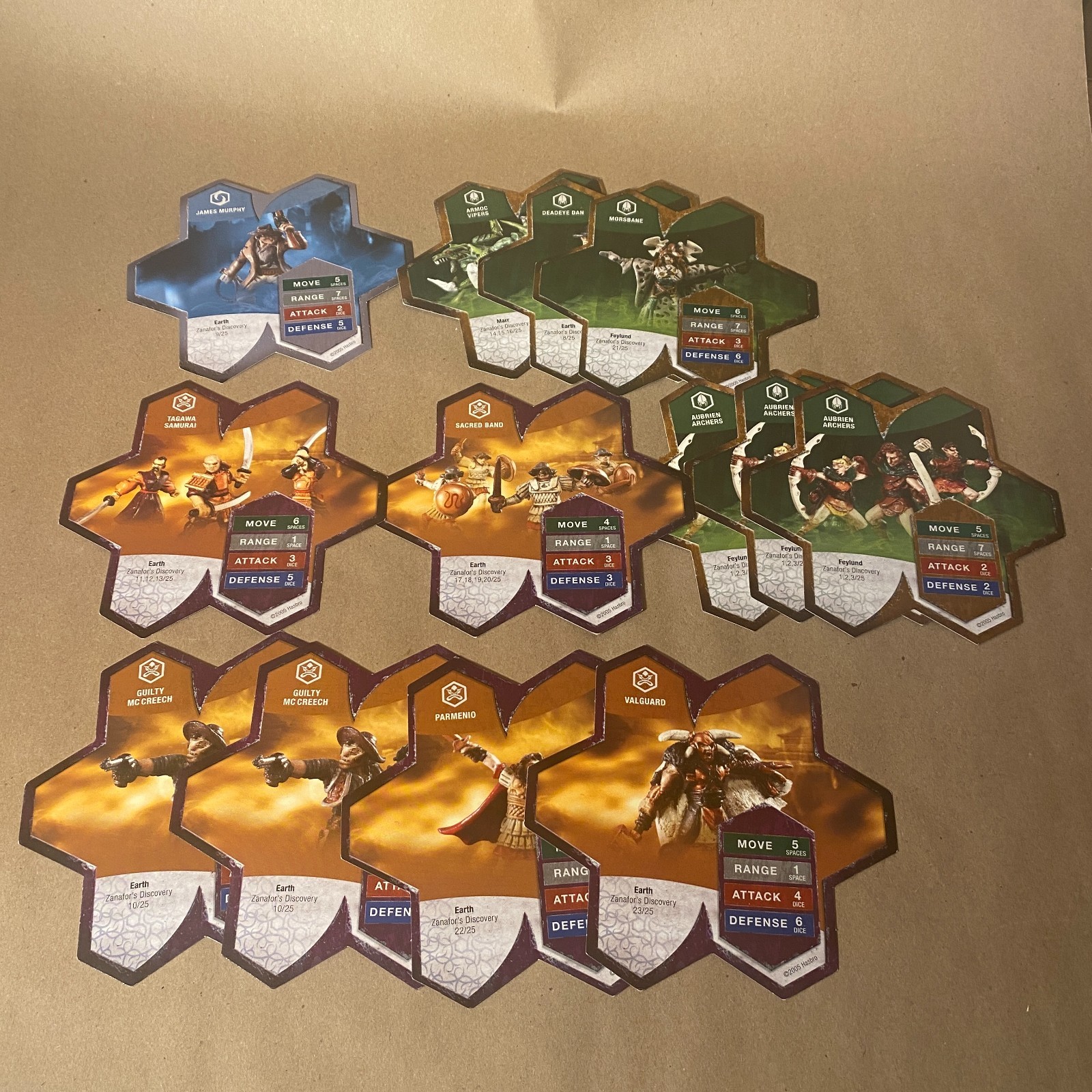 Heroscape CARDS ONLY Zanafor's Discovery Wave 4 Sacred Gladiatrons Aubrien OEM