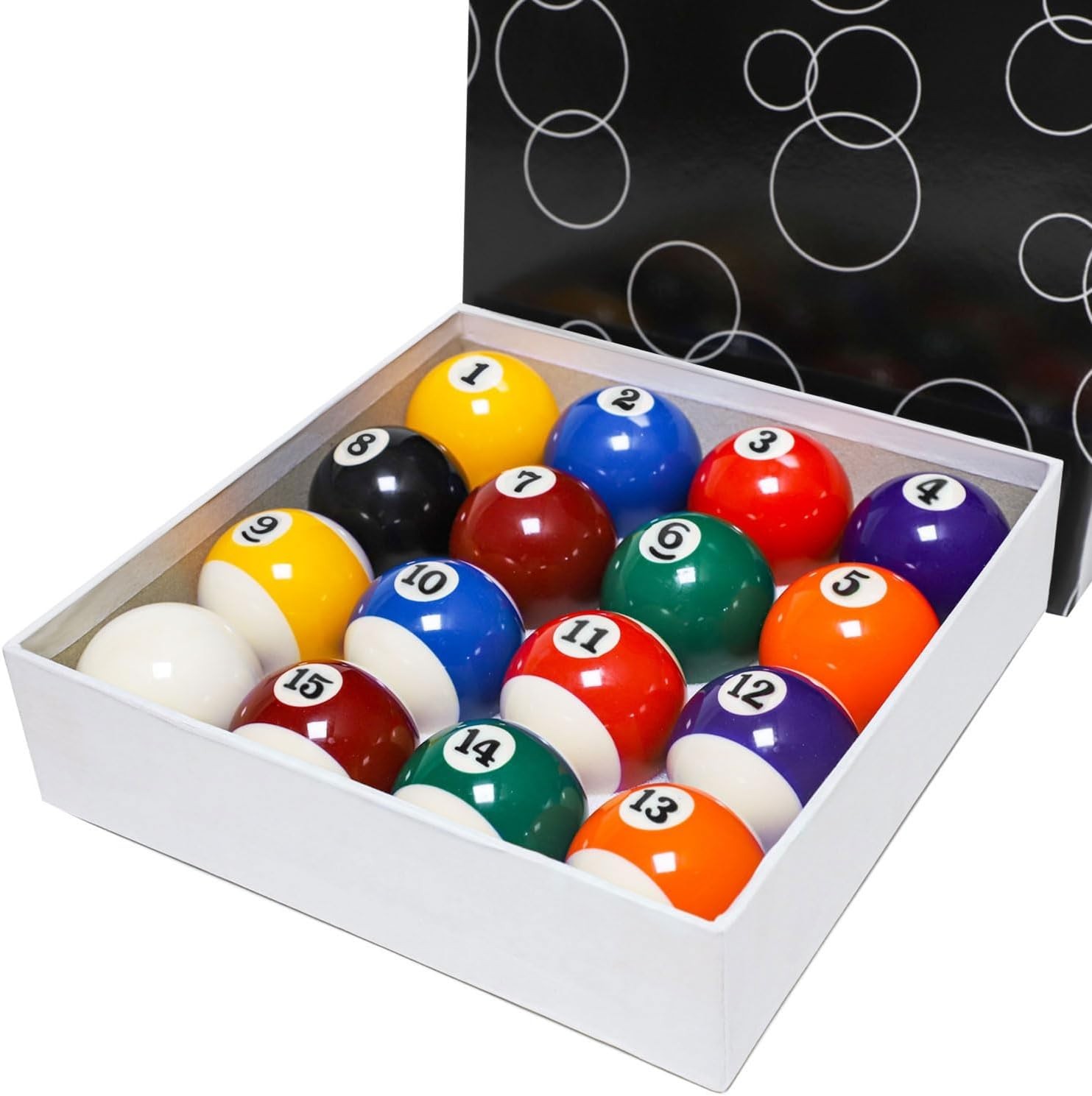 Official Size Billiard Balls - 2-1/4" Pool Table Set