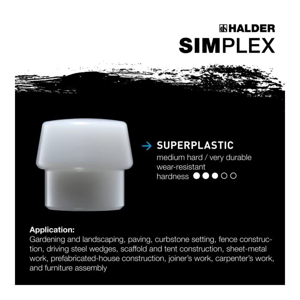 Halder Inc Rubber/superplastic Head Simplex Soft-Face Mallet With Wooden Handle