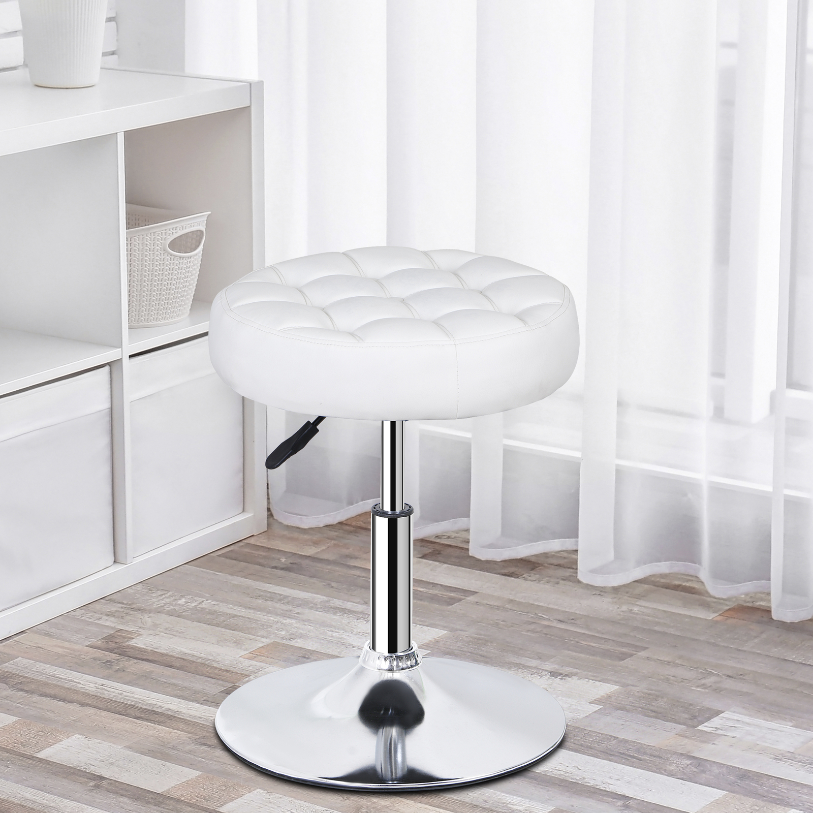 Vanity Stool 360° Swivel Makeup Stool Adjustable Ottoman for Bedroom Bathroom