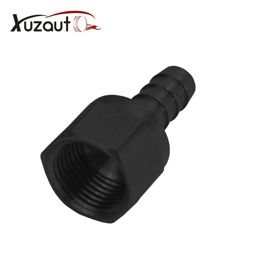 Fitting Hose End Straight 3/8" Barb to 8 AN Female Swivel Aluminum Black Anodize