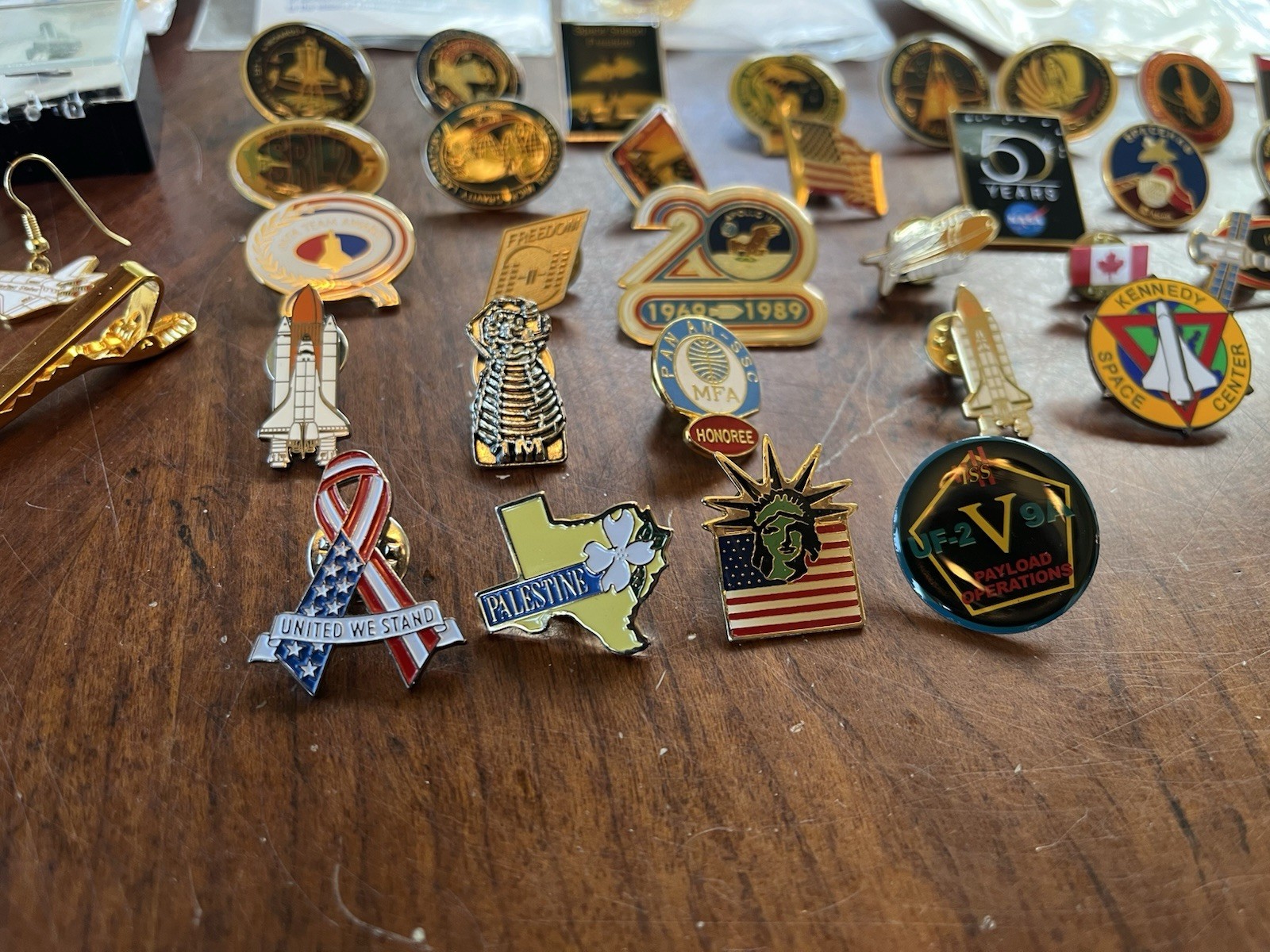 NASA Rare Lapel Pin Lot: 41 Pins Space Shuttle, Astronaut Commemorative