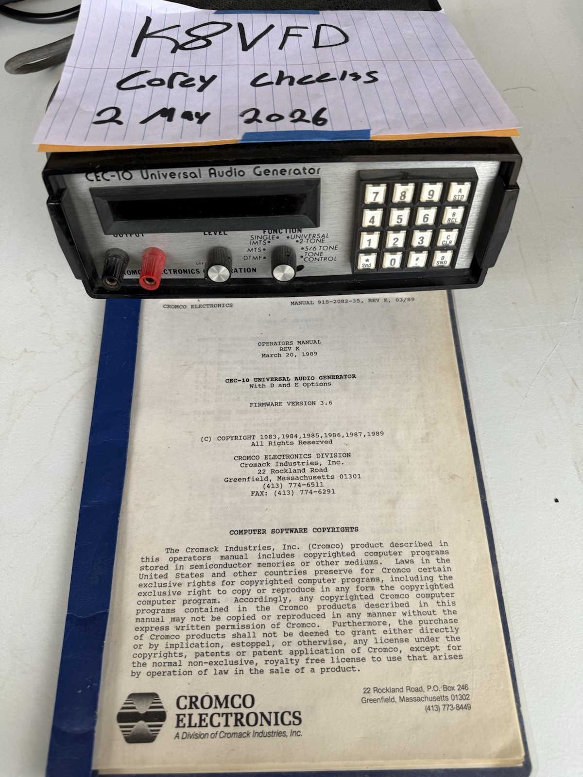 Cromco Electronics Tone Generator