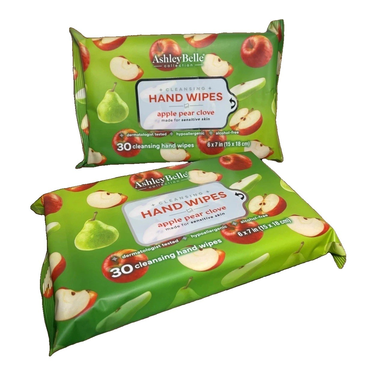 Lot Of 2 Ashley Belle Hand Wipes Apple Pear Clove 60 Total New Free Shipping