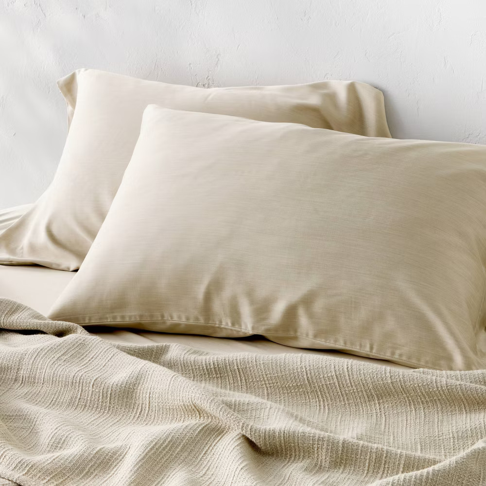 Standard 400 Thread Count Rayon from Bamboo Pillowcases Light Olive Green -
