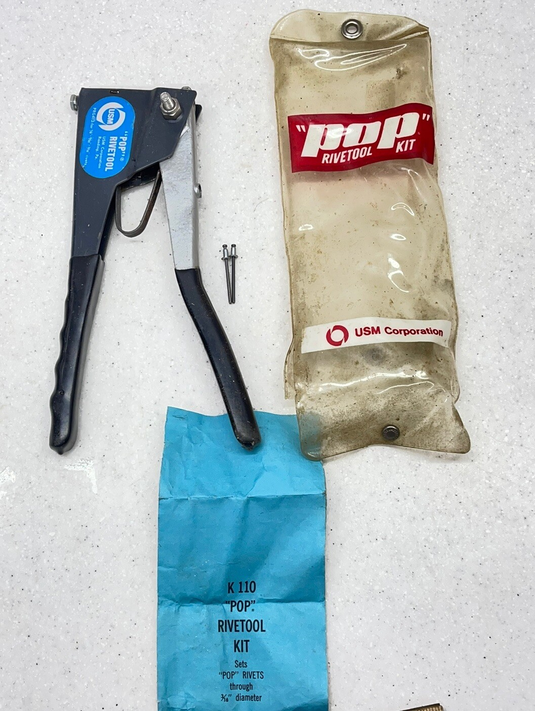Hand Riveter Pop Rivet Tool Kit USM Corporation