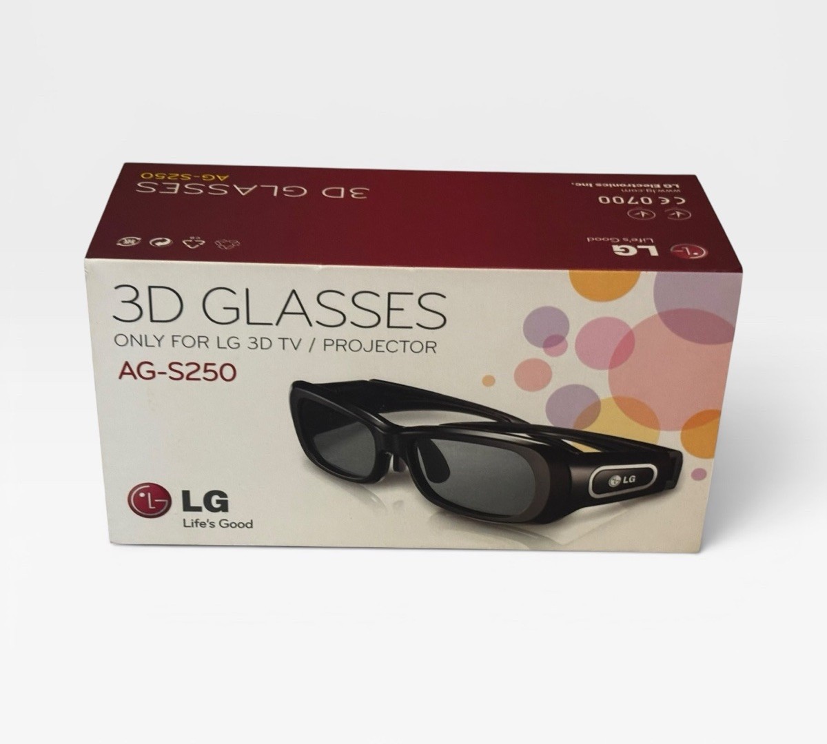 LG AG-S250 3D TV Projector Glasses / New In Box