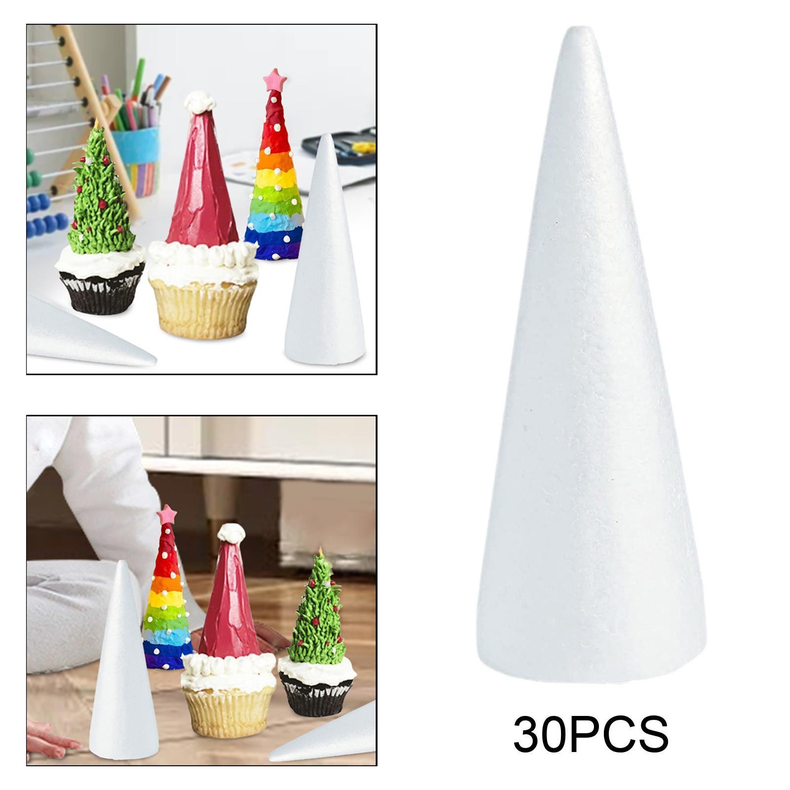 30Pcs Foam Cones for Crafts Polystyrene Cones Foam Tree Cones