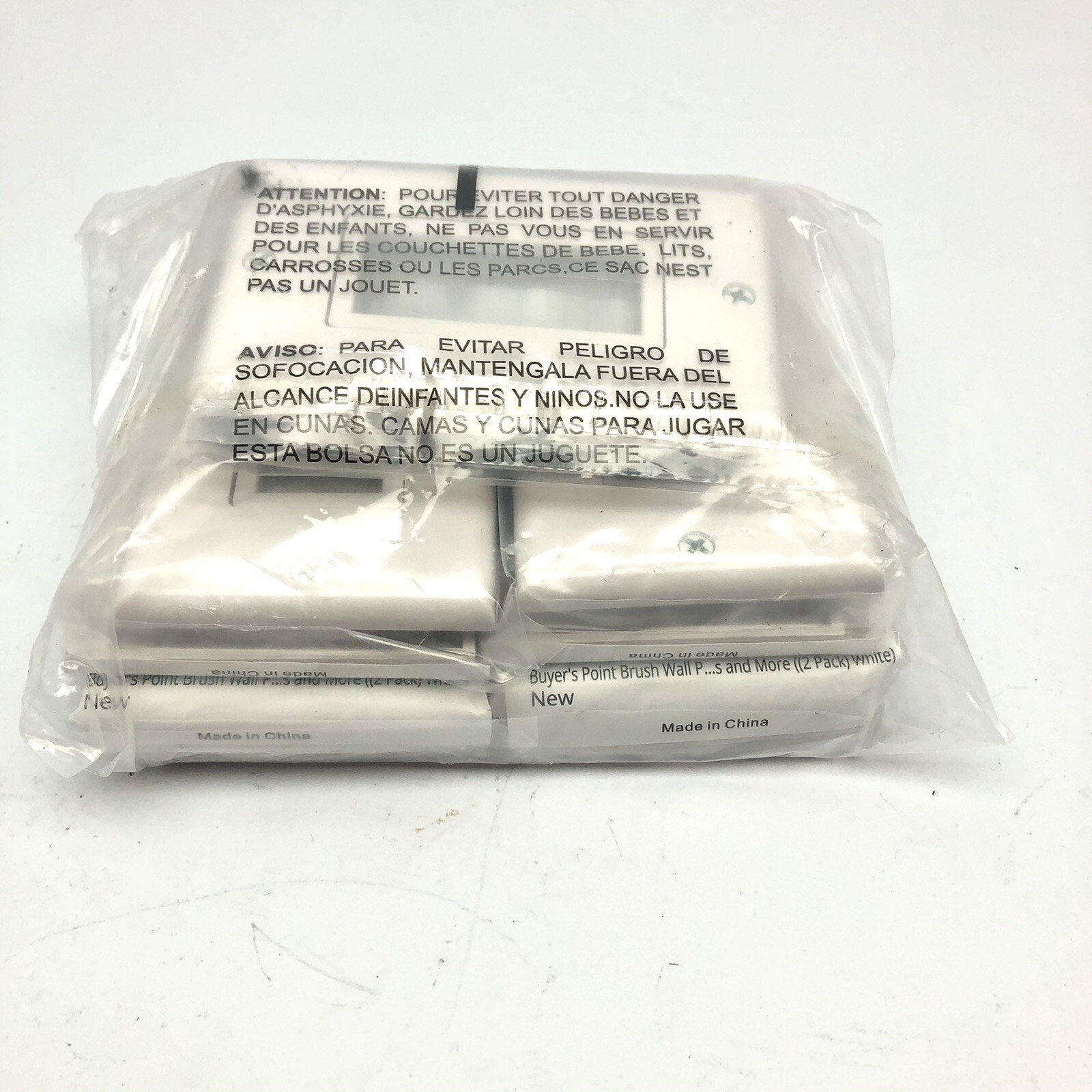 1O PACK BUYERS POINT BRUSH WALL PLATE WHITE