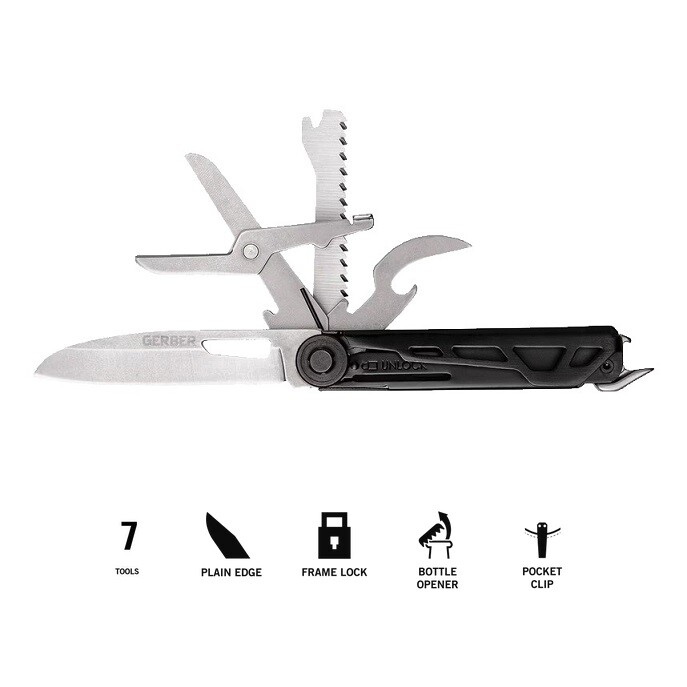 GERBER ARMBAR SCOUT COMPACT MULTI-TOOL FOLDING POCKET KNIFE 7 TOOLS