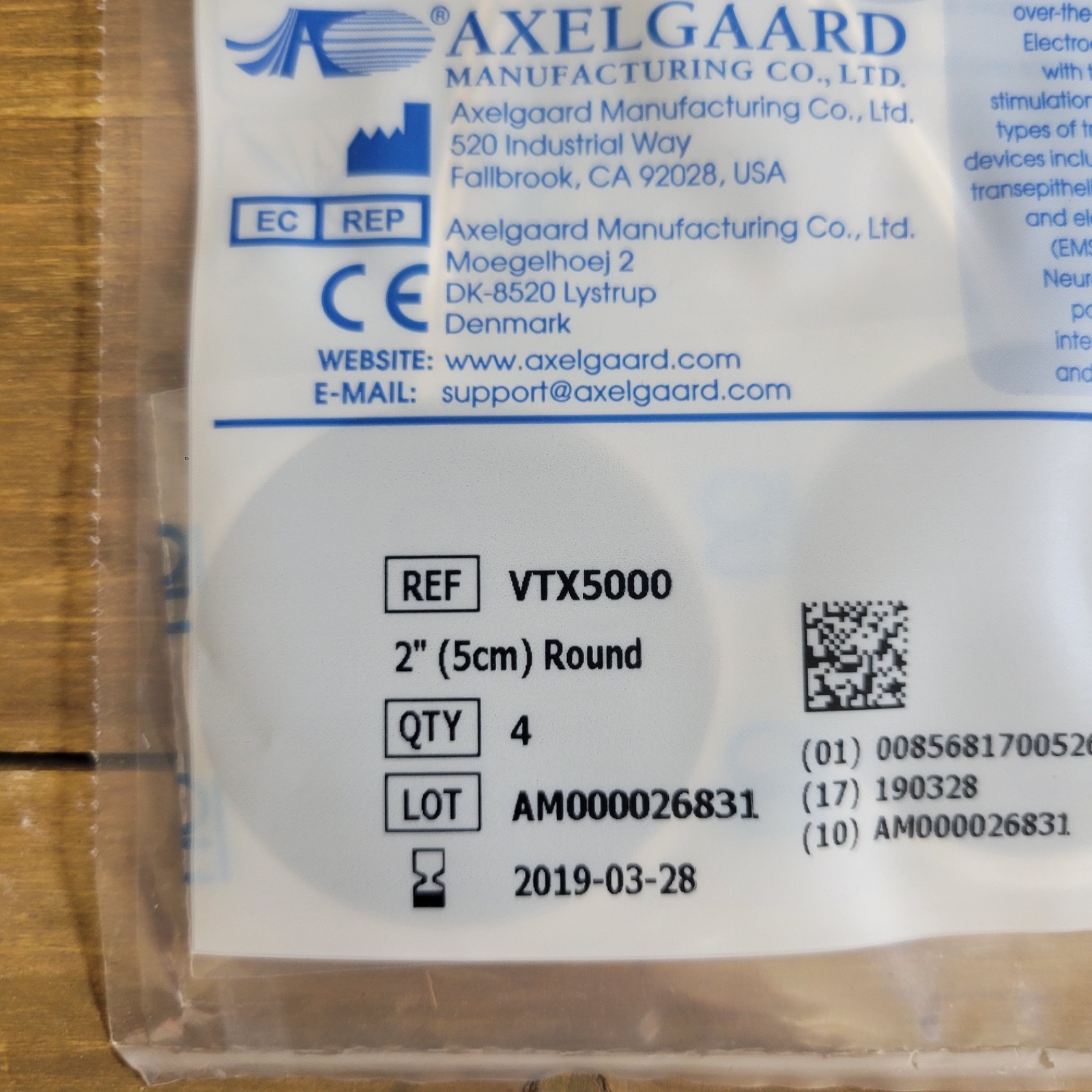 2" Round Axelgaard ValuTrode Neurostimulation Electrodes VTX5000 1 PACK/QTY 4