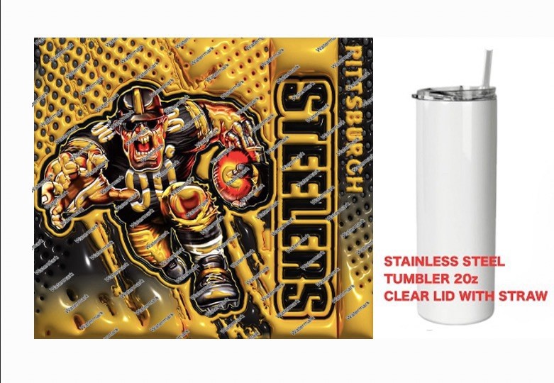 STEELERS  - COLORFUL 3D - Tumbler 20 oz Stainless Steel