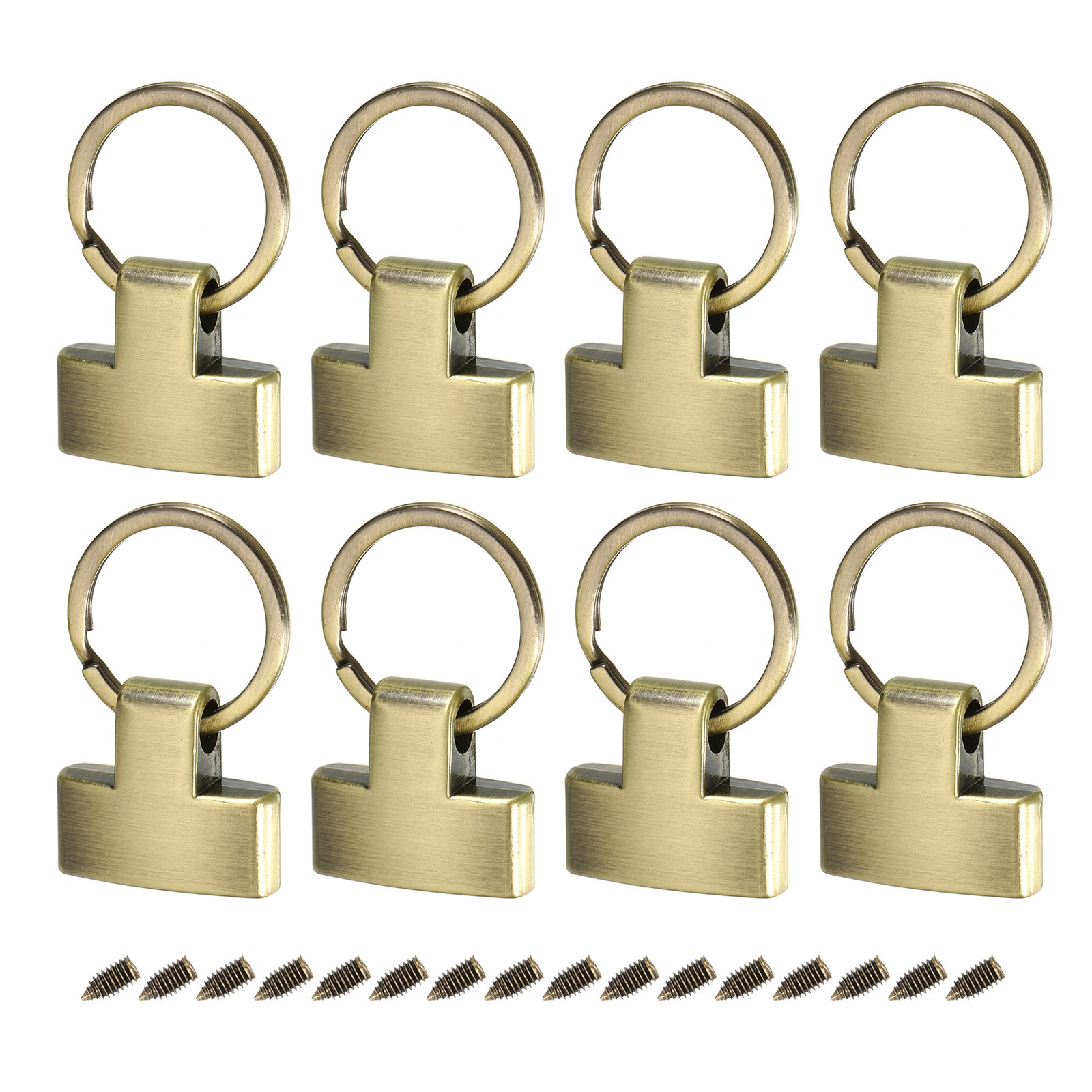 8Pcs 22mm/ 0.87" Key Fob Hardware with Keychain Ring Purse Hardware Bronze Tone