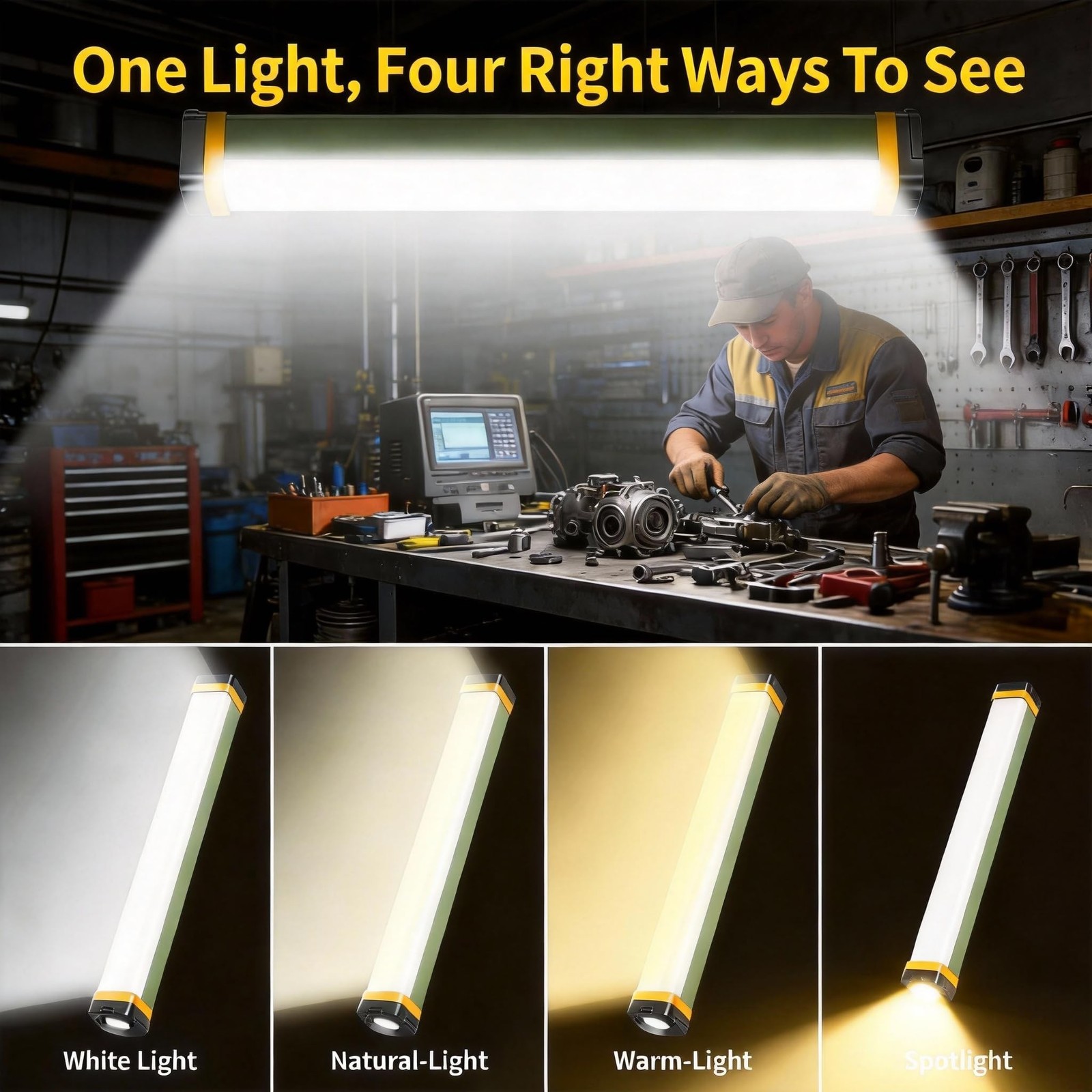 Mechanic Work Light, 7000LM Magnetic Work Lights, Rechargeable LED ... Fast Ship