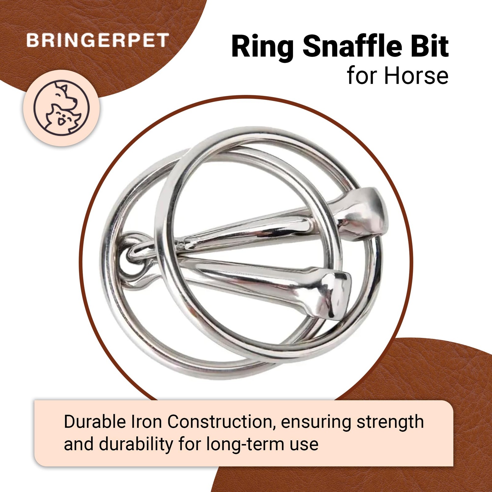Loose Ring Snaffle Bit for Horses - Iron Training Bit for Sensitive Riders, 5"