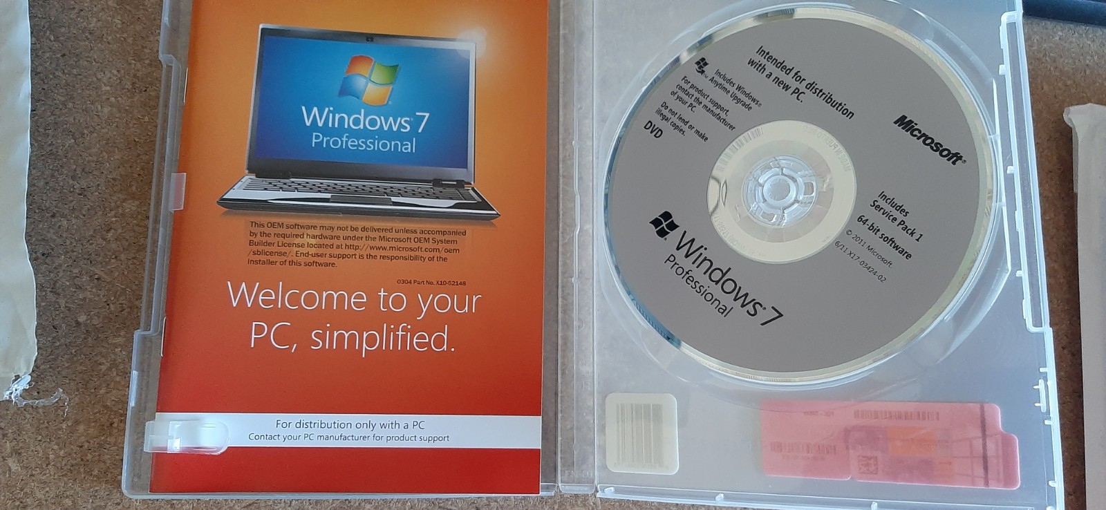 Microsoft Windows 7 Professional 64BIT