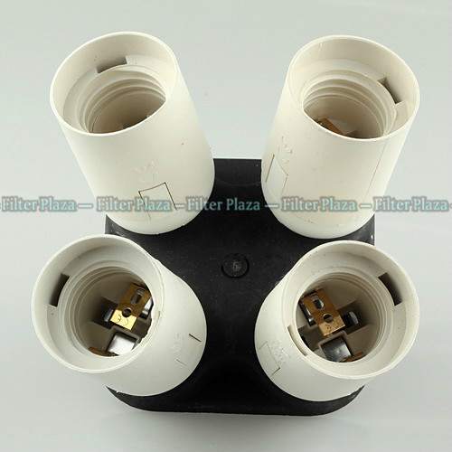 4-in-1 E27 Socket Splitter Adapter - 1000W Total for Photo Studio Softbox Light