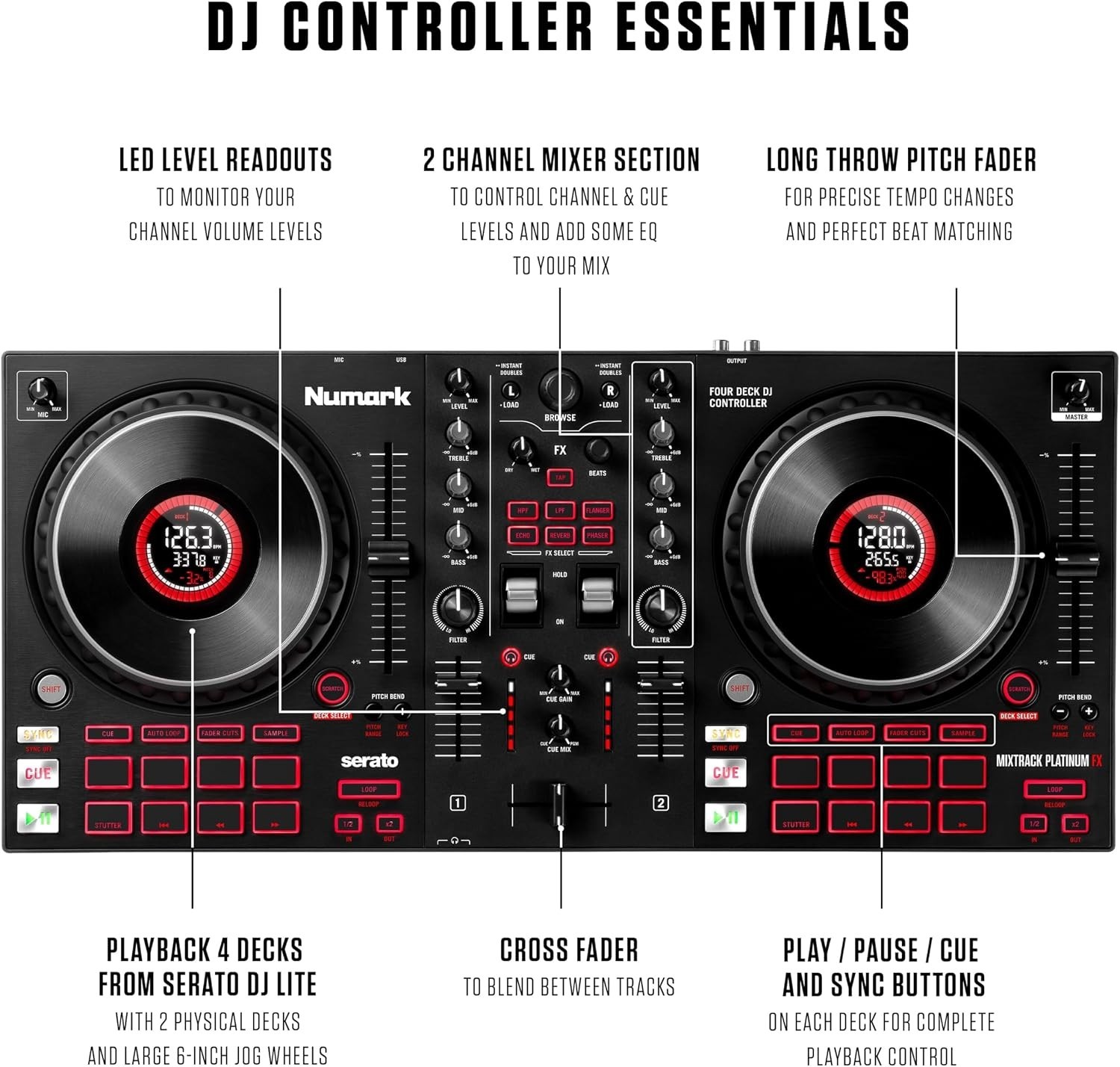 Professional Serato DJ Controller - Mixtrack Platinum FX