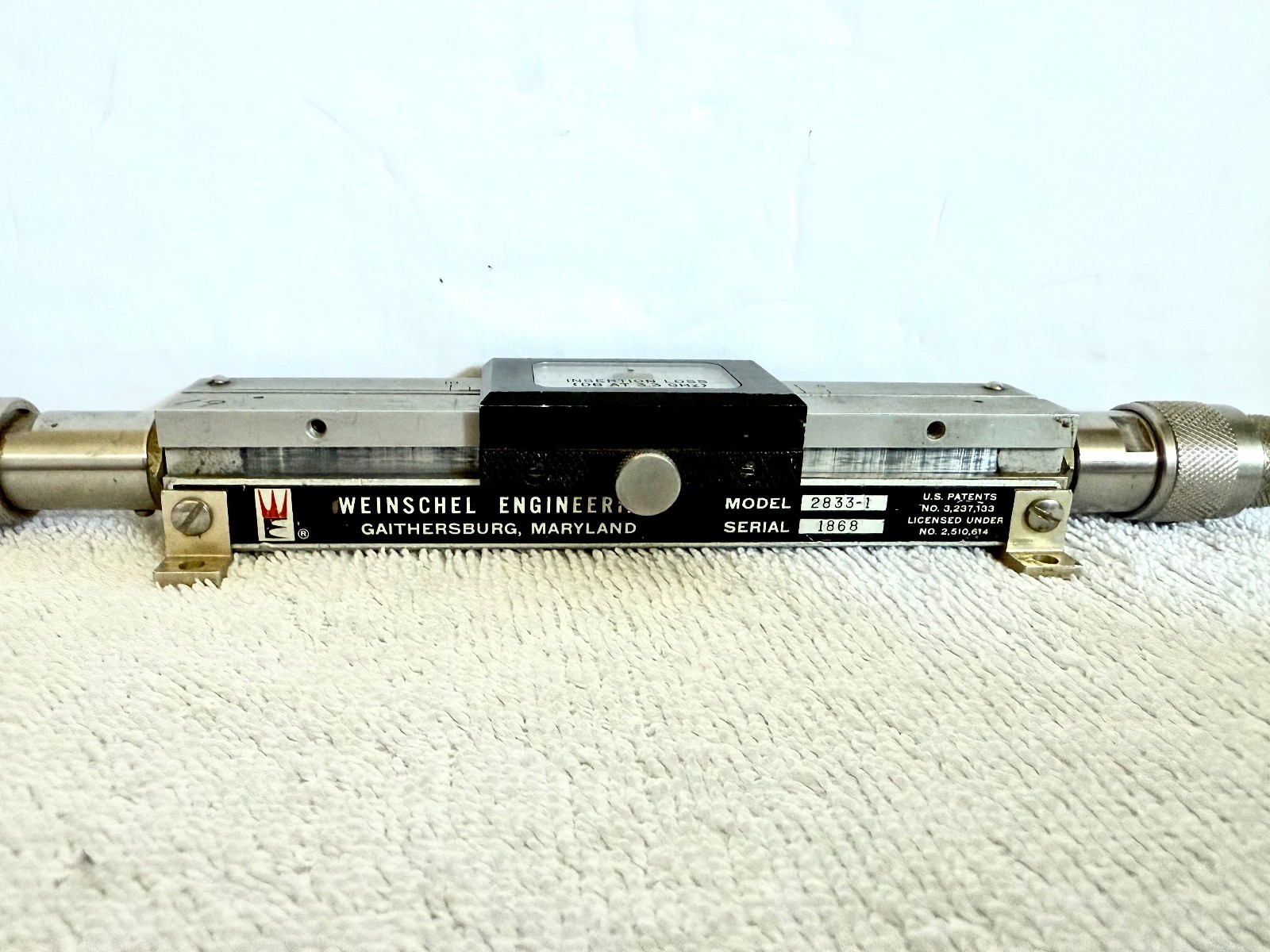 WEINSCHEL SLIDE VARIABLE ATTENUATOR MODEL 2833-1