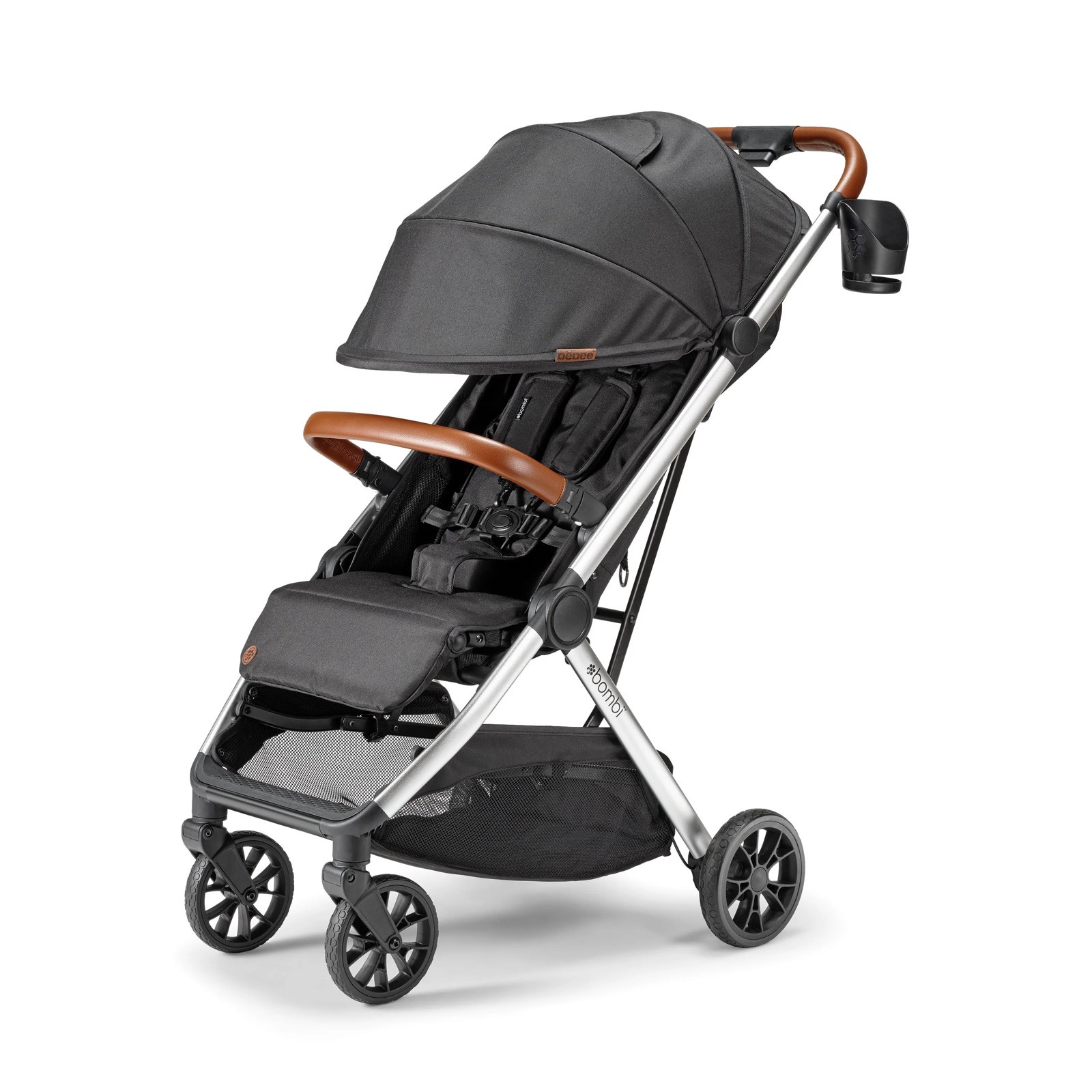 Bēbee V2 Lightweight Baby Stroller - Premium Vegan Leather, One-Hand Fold