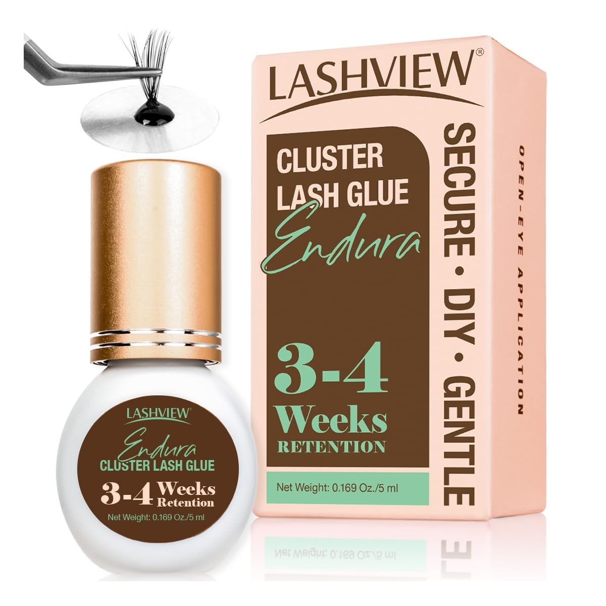 LASHVIEW Lash Cluster Glue Strong Hold, lash glue(strong hold), Clear