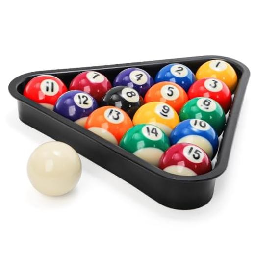 Billiard Balls Set Mini Size, 1-1/2 Inch Pool Ball Set, Complete 16 Balls
