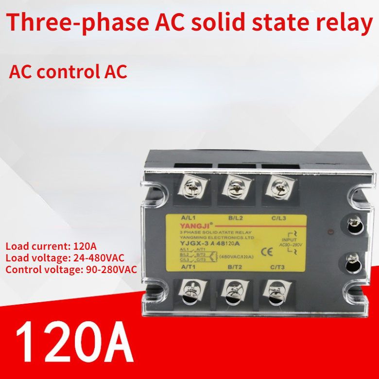 Three-phase SSR AC control AC AC-AC solid state relay YJGX-3A48120A 480VAC 120A