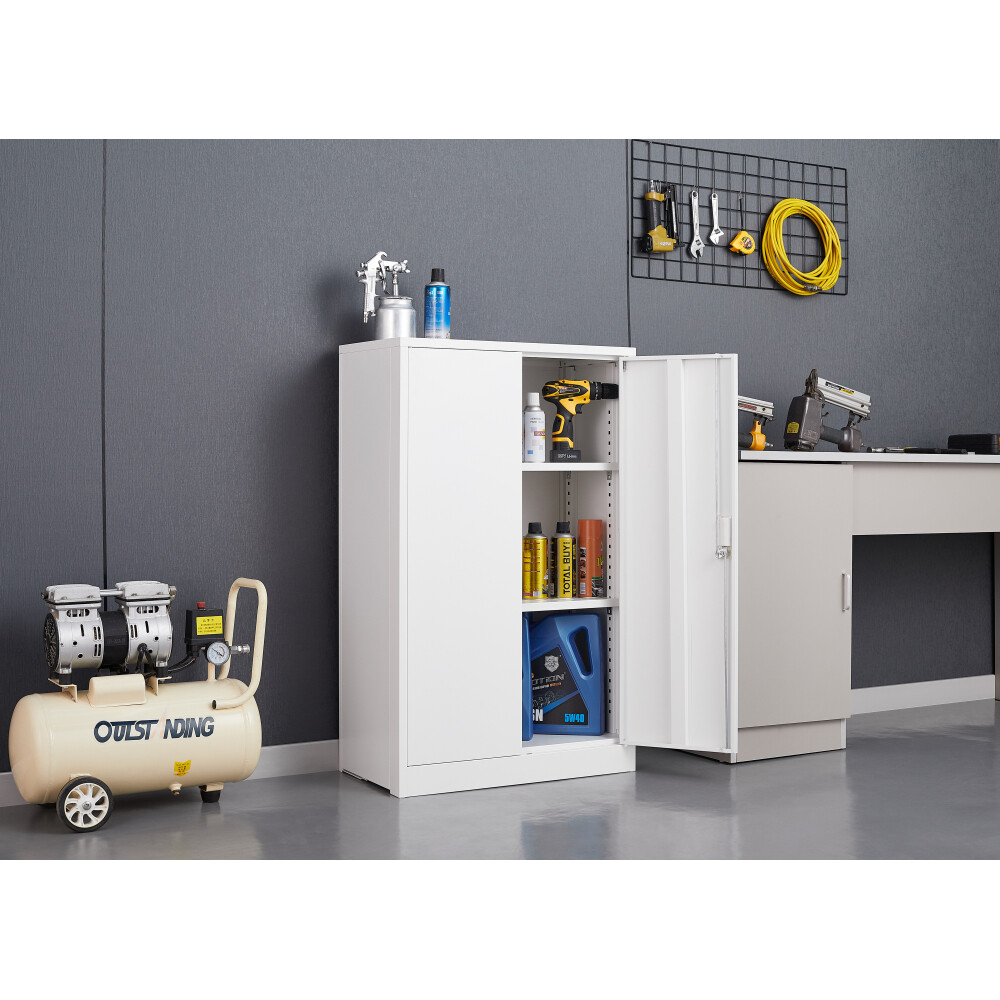 42" Adjustable Divider Folding Storage Cabinet Lockable, for Office Garage
