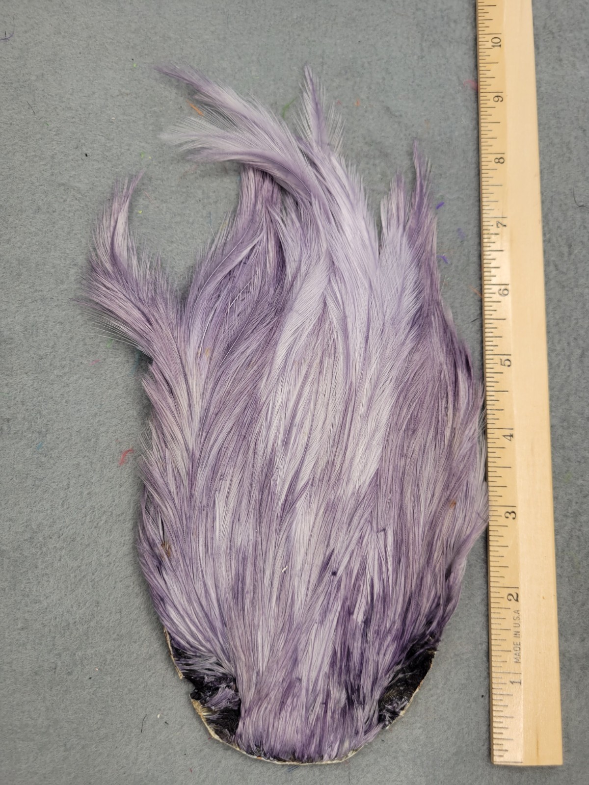 Lot 346, Grade B, DYED BLUE DUN India Rooster Streamer Neck Cape Feathers