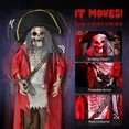 6.3FT Halloween Scary Pirate Vibration Voice Control Standing Decoration