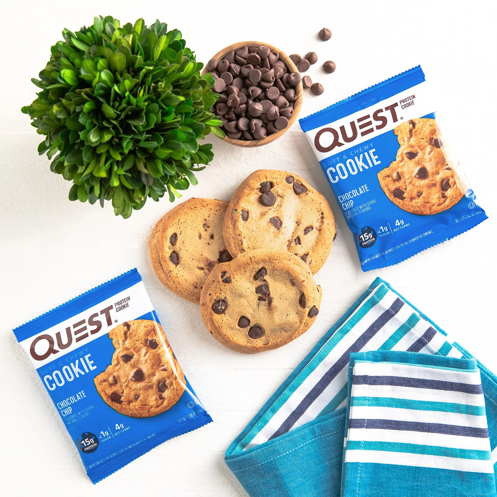 Quest Soft & Chewy Protein Cookie, High Protein, Chocolate Chip, 4 Count