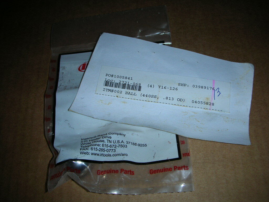 Ingersoll Rand IR ARO Y16-126 Ball 0.813" for 2-Ball Piston Pump 1-Piece (Each)