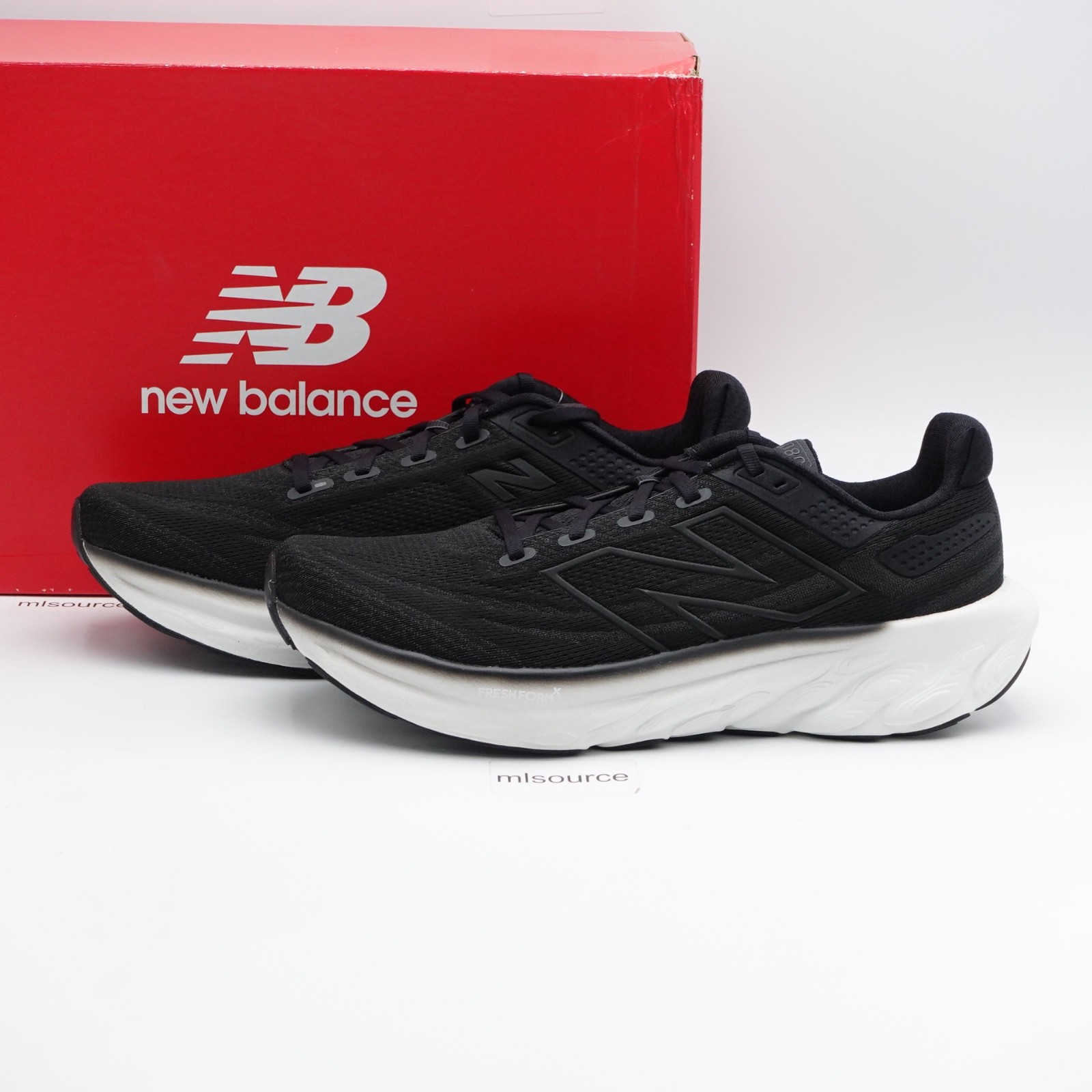 Size 10.5 Men's New Balance Fresh Foam 1080 V13 Shoes W1080K13 Black/White