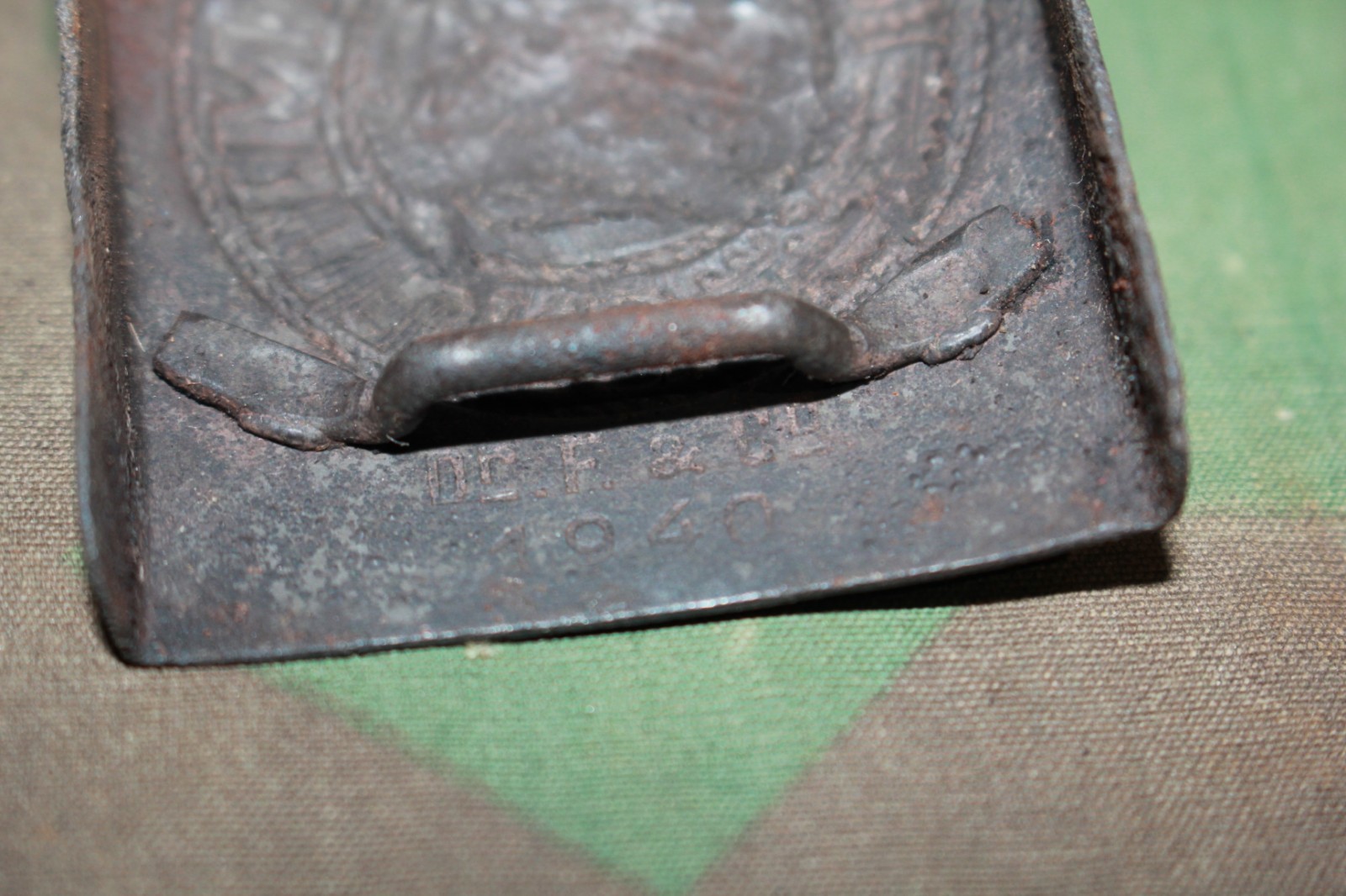 ORIGINAL WW2 GERMAN ARMY WEHRMACHT HEER BELT WITH STEEL BUCKLE DENAZIFIED 1940
