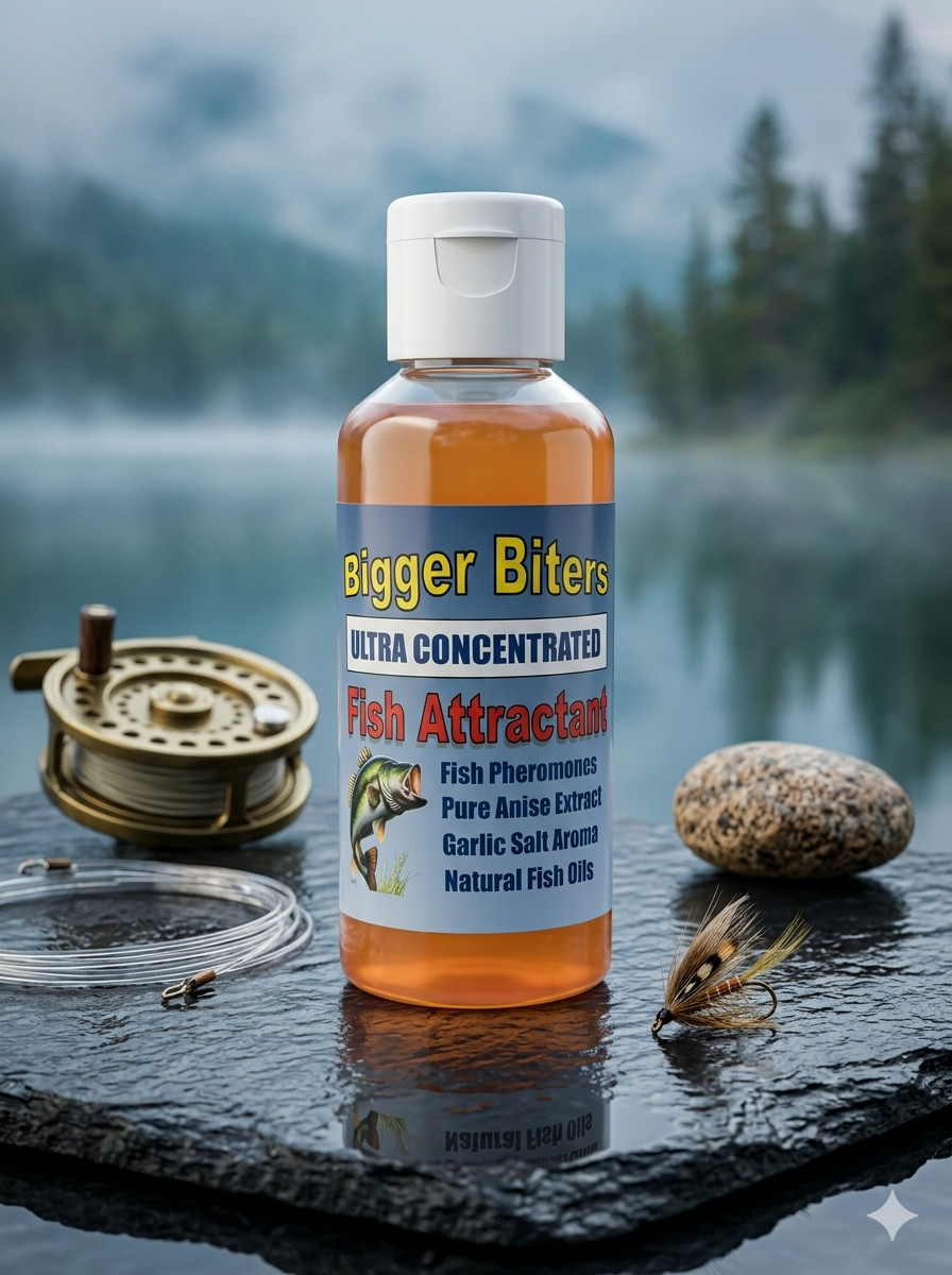 Bigger Biters ultra-concentrated fish-bait scent attractant 2 fl ounce bottle