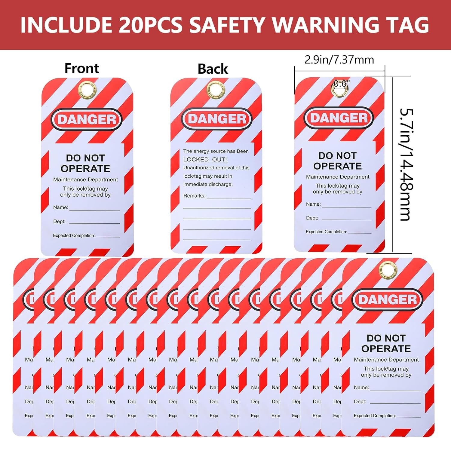 Lockout Tagout Locks, 20pcs Safety Locks Keyed Differently(Come with 1pcs Master