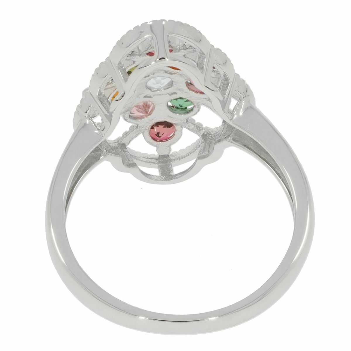 Sterling Silver Semi Mount Ring Setting RD 3.5x3.5mm Cluster Ring White Topaz