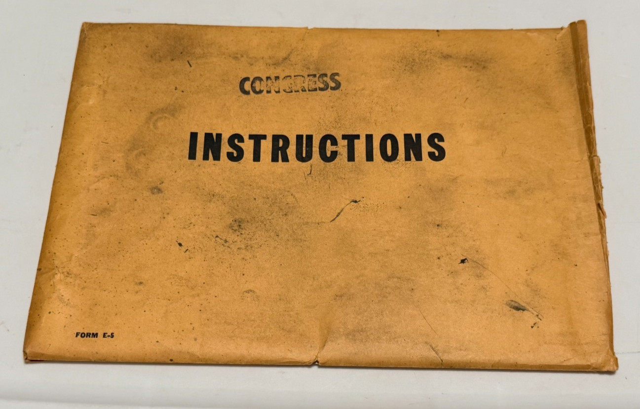 1950'S  BALLY FACTORY ORIGINAL ABC  CONGRESS  BOWLER MANUAL PACKET
