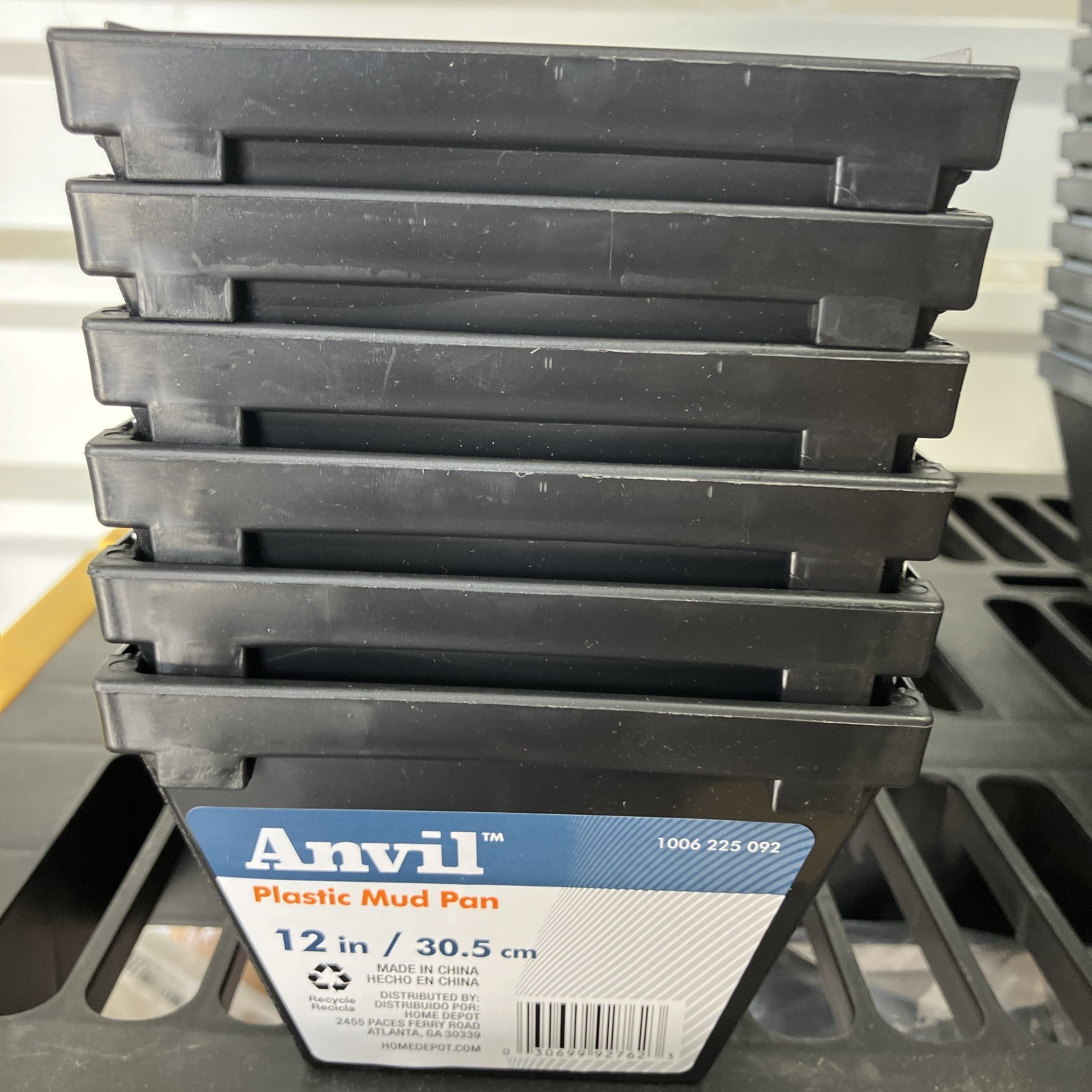 Lot Of 6- 12" Advance 12P Plastic Dry Wall Mud Pan with Steel Edge Drywall