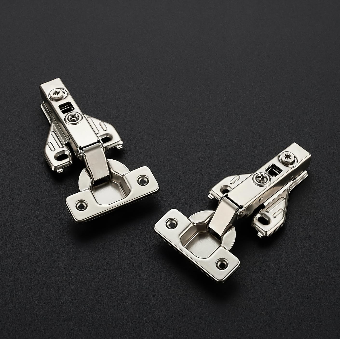 2 Pack Concealed Hinges, Kitchen Cabinet Soft Close, Full Overlay, Silver