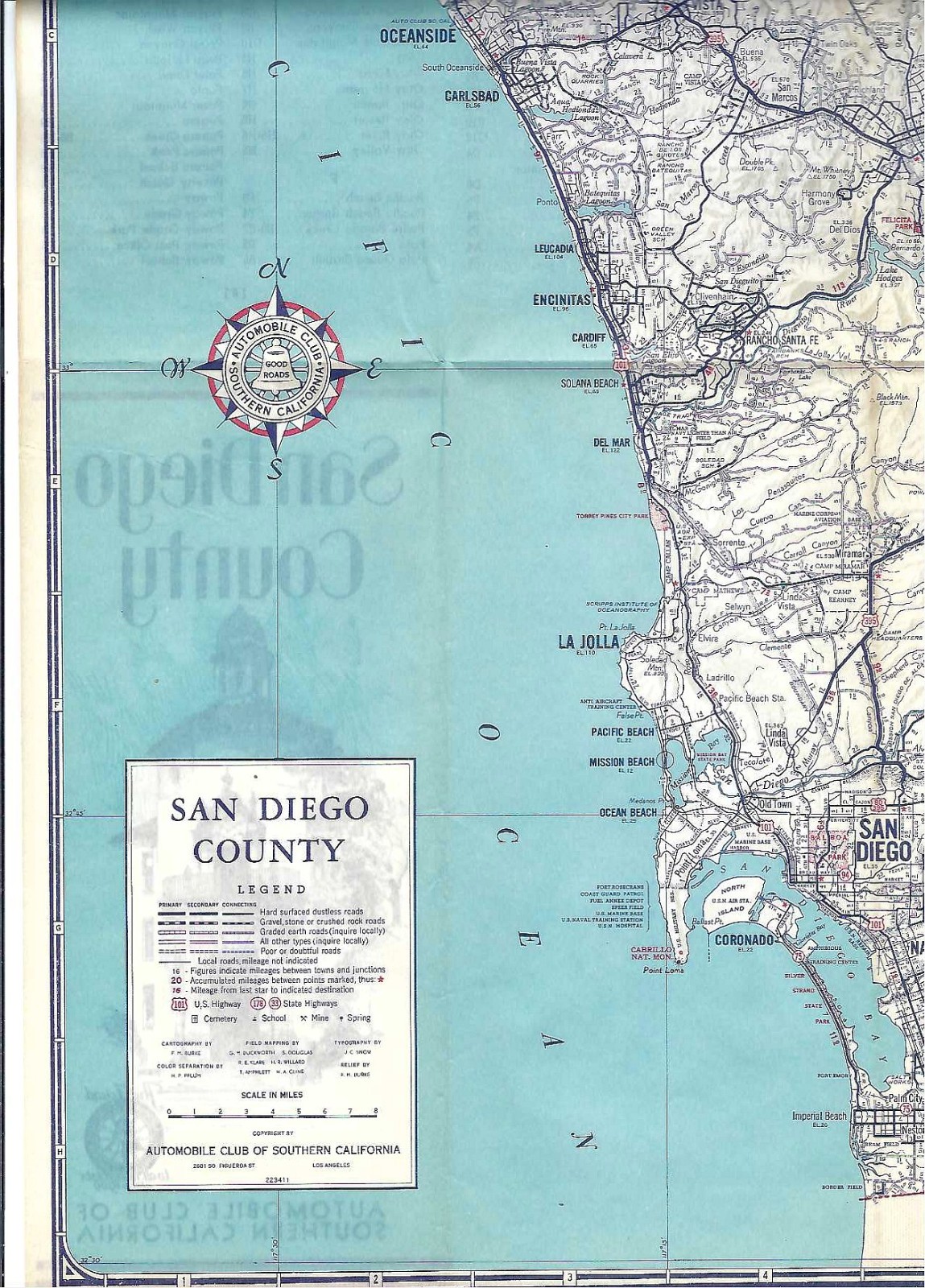 San Diego County Map 1935