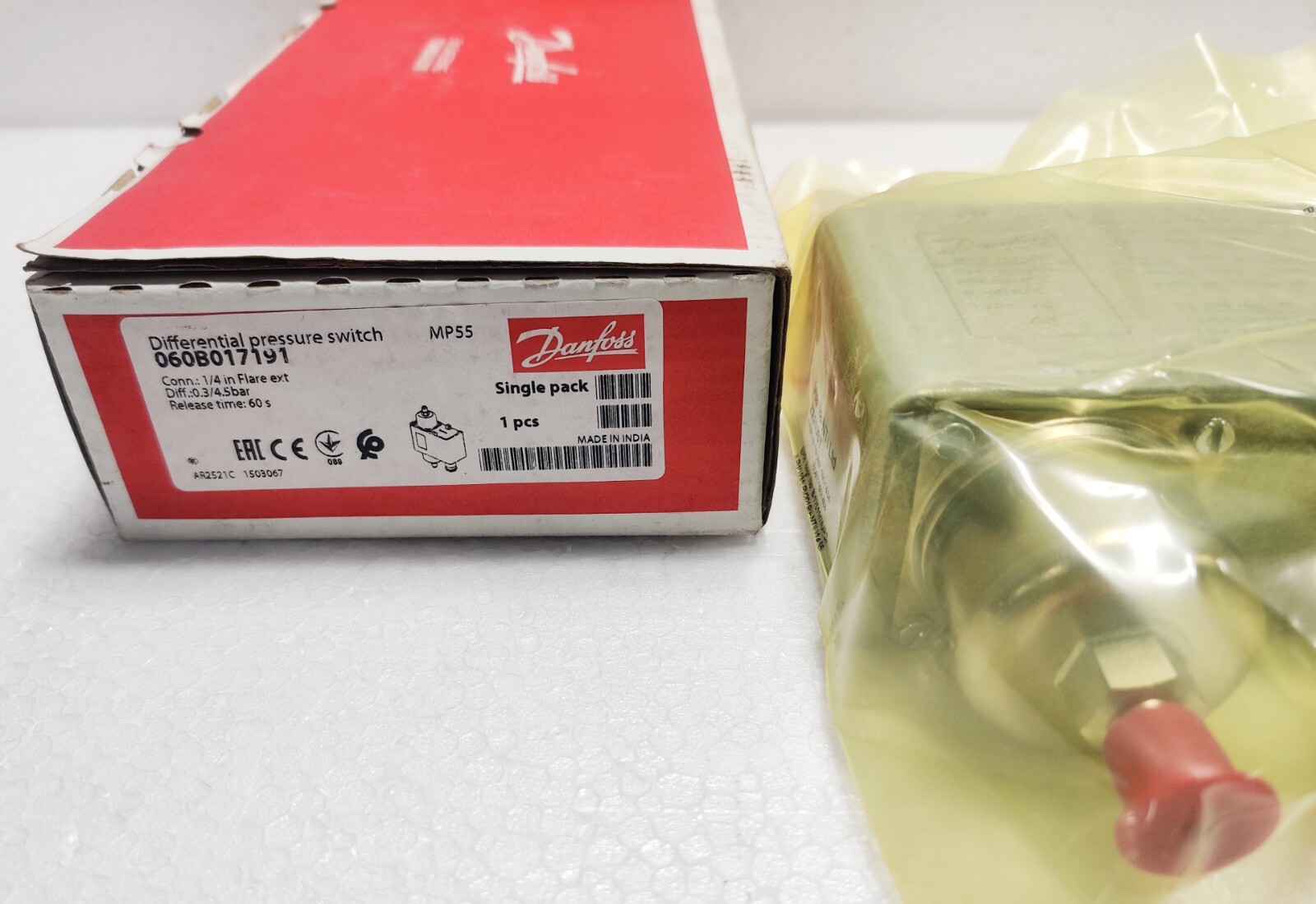 Danfoss MP55 Differential Pressure Switch 060B017191