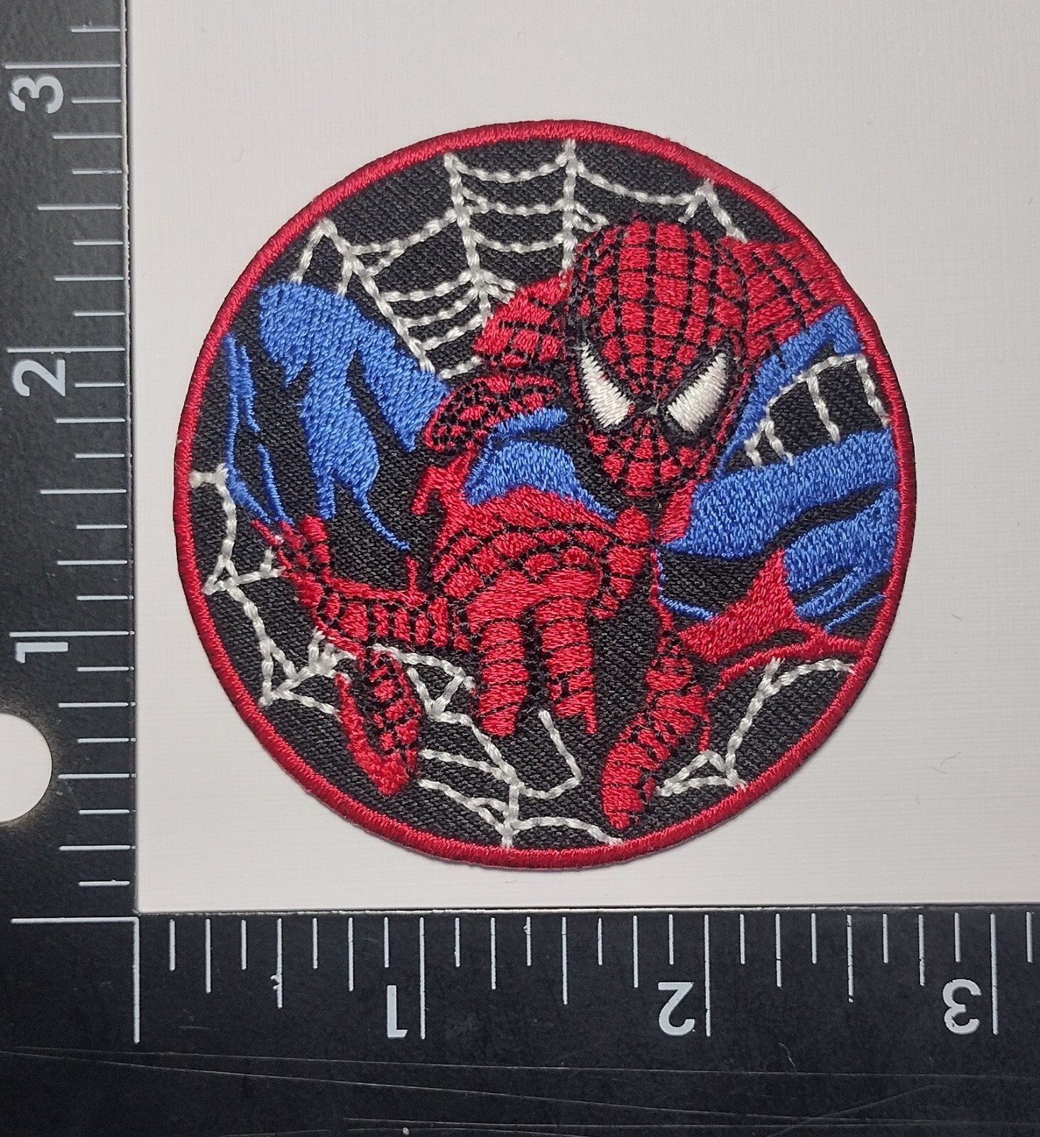 Spiderman Patch Circle Attack Quality Iron On or Sew Embroidery