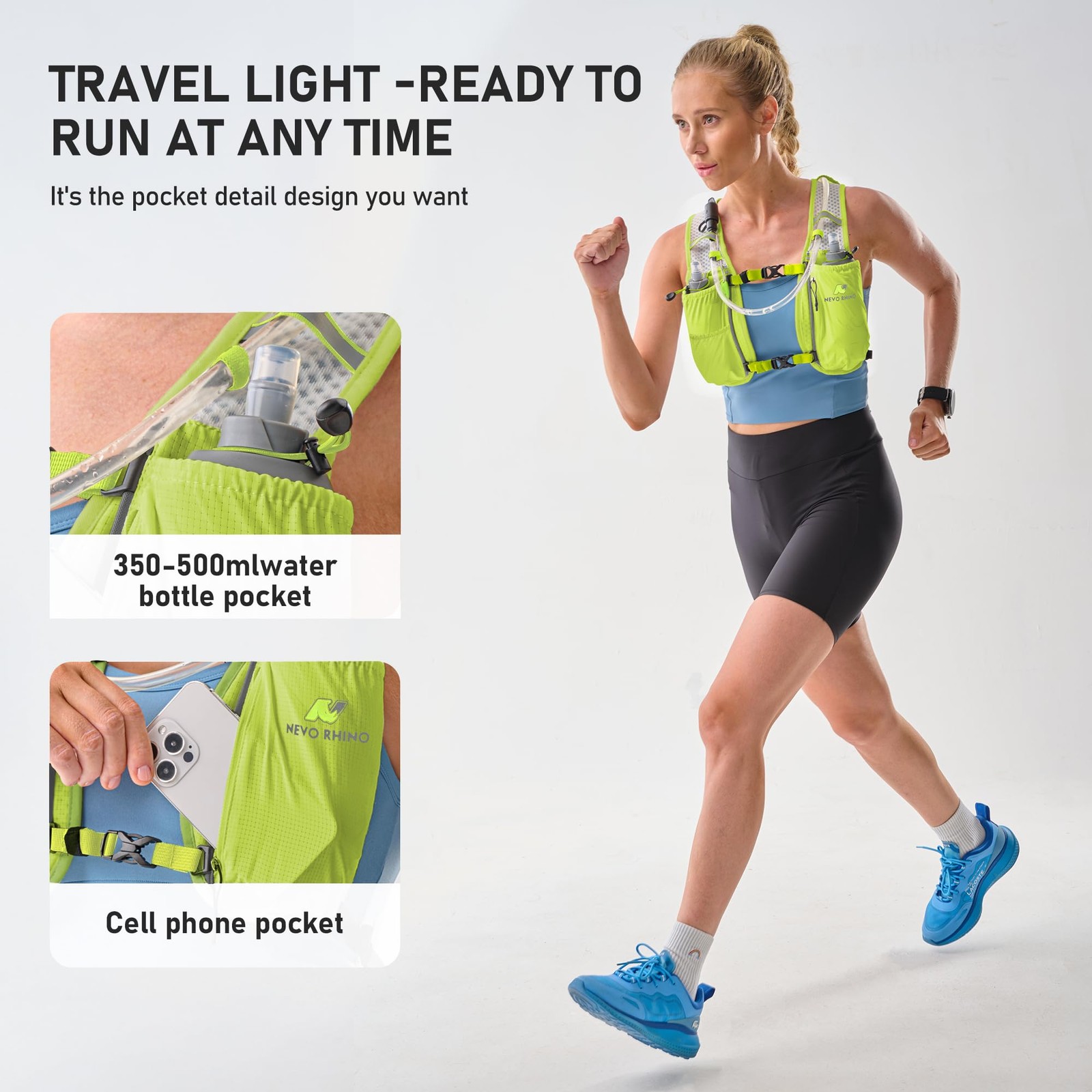Running Vest, Hydration Vest Pack, Lightweight Hydration Backpack with 1.5L W...