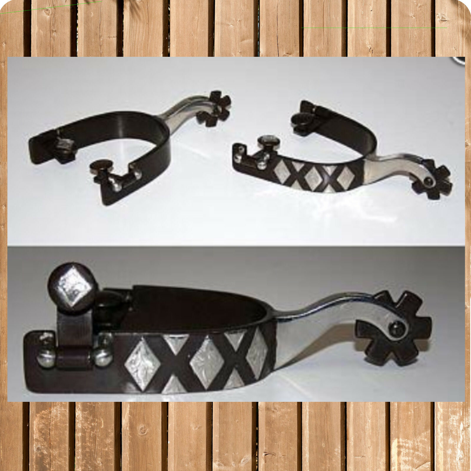 Western Spurs Cowboy Collection Diamonds, Western Spurs, Brown Steel Spurs