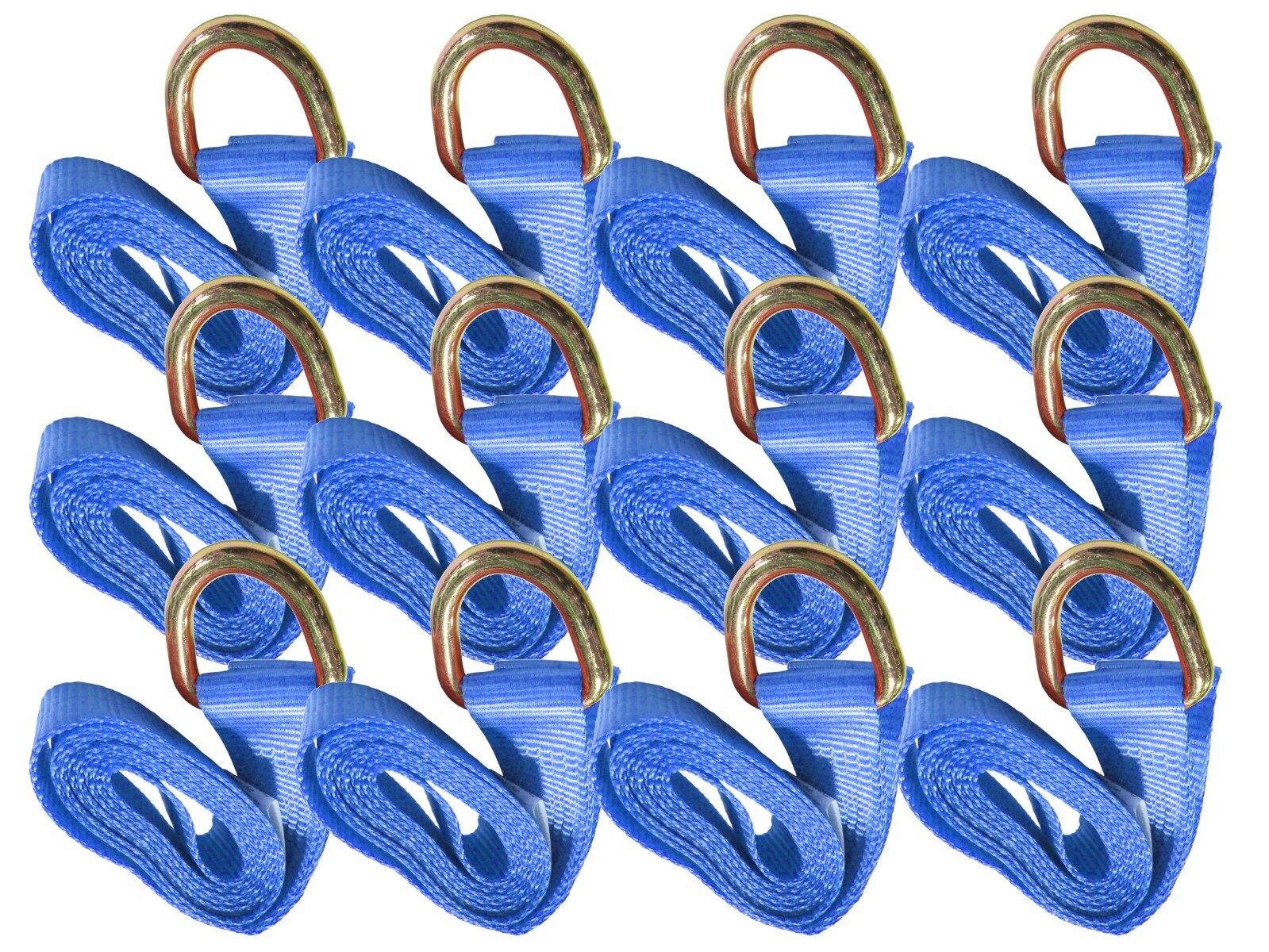 12 FT Lasso Wheel Strap Tie Down D Ring Tire Cinch 12 Pack for Ratchet